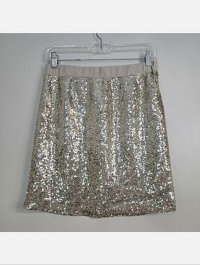 Joe Fresh Gold Sequin Mini Skirt, Size XS ~ NWT
